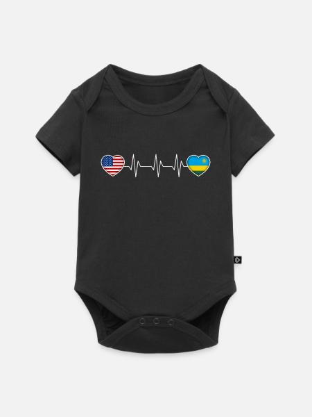 Ruanda - Baby Premium Kurzarmbody - Schwarz