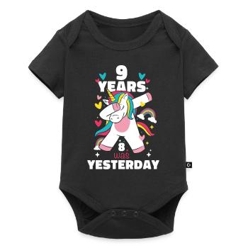 Cadeau 9 ans anniversaire garçon ou fille - Body à manches courtes Premium Bébé - noir - Devant