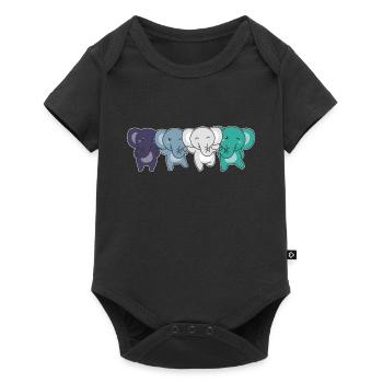 oriented aroace Flag Pride LGBTQ cute elephant - Baby Premium short-sleeve bodysuit - black - Front