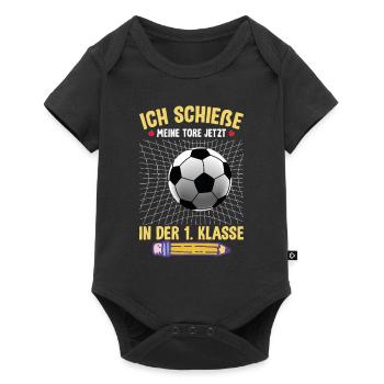 Schulkind Einschulung Geschenk - Baby Premium Kurzarmbody - Schwarz - Vorne
