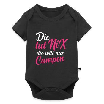Die Will Nur Campen - Camper & Camping Wohnmobil - Baby Premium Kurzarmbody - Schwarz - Vorne
