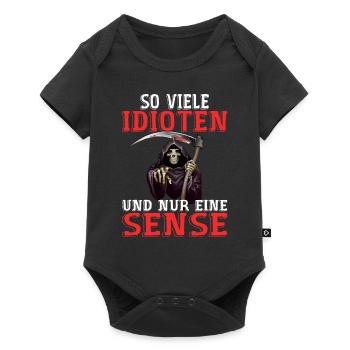 So Viele Idioten Und Nur Eine Sense - Body à manches courtes Premium Bébé - noir - Devant