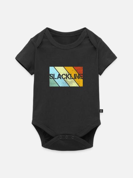 Slackline Retro - Baby Premium Kurzarmbody - Schwarz
