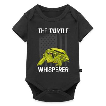 Sea Turtle Tortoise American Flag - Baby Premium short-sleeve bodysuit - black - Front