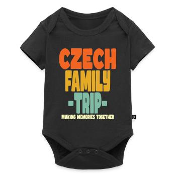 Czech Family Trip Urlaub - Baby Premium Kurzarmbody - Schwarz - Vorne