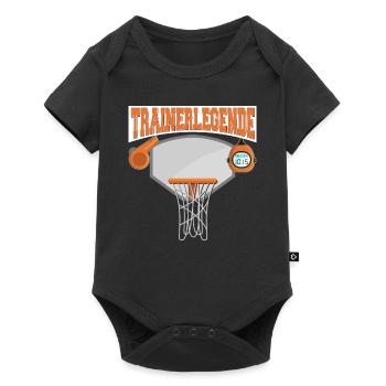 Trainerlegende Basketball Sport - Baby Premium Kurzarmbody - Schwarz - Vorne