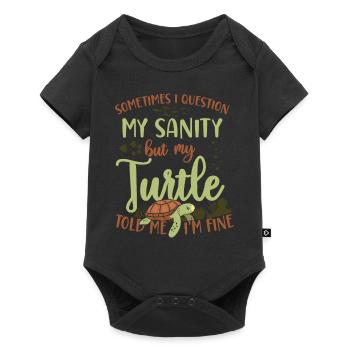 Sea Turtle Tortoise Sometimes I - Baby Premium Kurzarmbody - Schwarz - Vorne