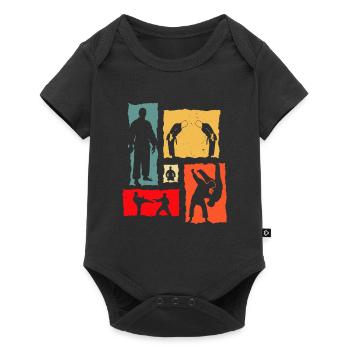 Judo Rétro Judoka - Body à manches courtes Premium Bébé - noir - Devant