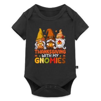 Thanksgiving With My Gnomies Funny Autumn Autumn - Baby Premium short-sleeve bodysuit - black - Front