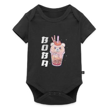 Bubble Tea Boba Tea Kawaii Cadeau - Body à manches courtes Premium Bébé - noir - Devant