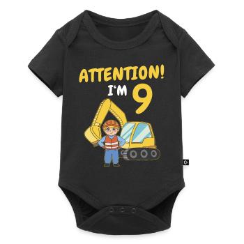 Cadeau 9 ans anniversaire garçon ou fille - Body à manches courtes Premium Bébé - noir - Devant