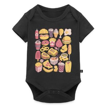 Fast Food Doodles Junk Food Snacks Unhealthy Delicious - Baby Premium short-sleeve bodysuit - black - Front