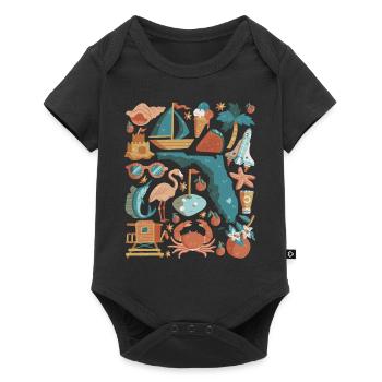 Florida Doodles États-Unis Miami Orlando Amérique - Body à manches courtes Premium Bébé - noir - Devant