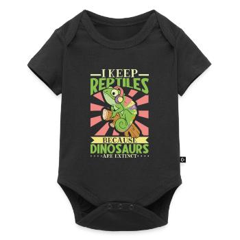Chameleon Reptile Owner Lizard Reptile Pet - Baby Premium Kurzarmbody - Schwarz - Vorne