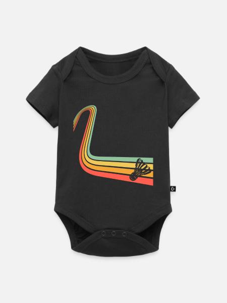 Badminton Federball - Baby Premium Kurzarmbody - Schwarz
