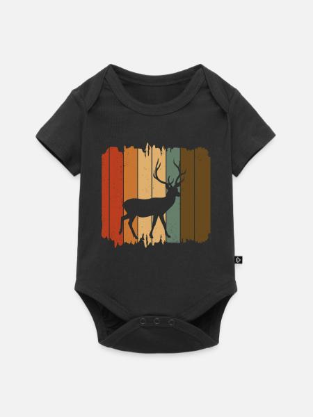 Hirsch - Baby Premium Kurzarmbody - Schwarz