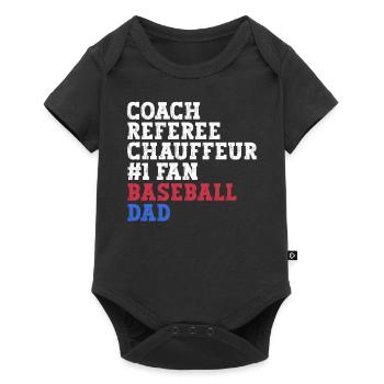 Chemise de père de baseball drôle de baseball disant mon fils - Body à manches courtes Premium Bébé - noir - Devant
