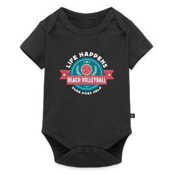 Beach Volleyball Life Happens Beach Volleyball Player - Baby Premium short-sleeve bodysuit - black - Front