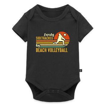 Le volleyball de plage facilement détourné par le volleyball - Body à manches courtes Premium Bébé - noir - Devant