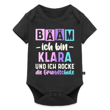 Name Klara Geschenk Grundschule - Baby Premium Kurzarmbody - Schwarz - Vorne