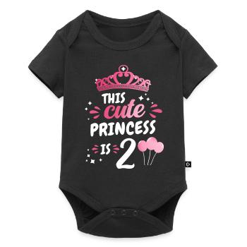 Cadeau 2 ans anniversaire garçon ou fille - Body à manches courtes Premium Bébé - noir - Devant