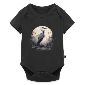 Héron cendré majestueux - Body à manches courtes Premium Bébé - noir - Devant