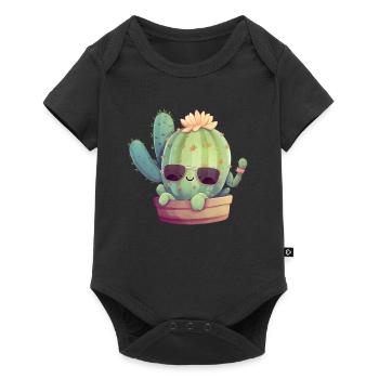 Cactus mignon mignon avec des lunettes de soleil pour l’été - Body à manches courtes Premium Bébé - noir - Devant