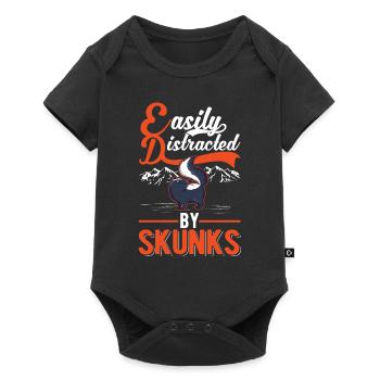 Facilement distrait par Skunks Skunk - Body à manches courtes Premium Bébé - noir - Devant