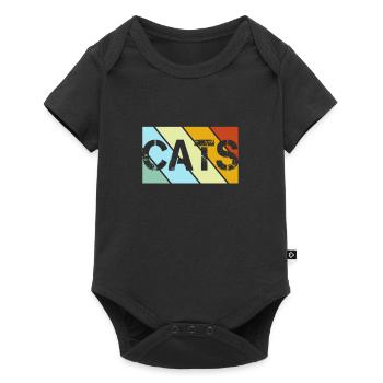 Chat Rétro - Body à manches courtes Premium Bébé - noir - Devant