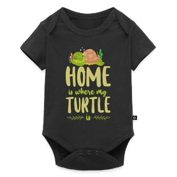 La maison des tortues de mer est l’endroit où - Body à manches courtes Premium Bébé - noir - Devant
