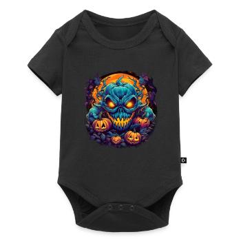 Bad Pumpkin Böser Kürbis Halloween - Baby Premium Kurzarmbody - Schwarz - Vorne