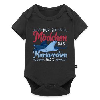 Nur ein Mädchen das Mantarochen mag Mantarochen - Baby Premium Kurzarmbody - Schwarz - Vorne