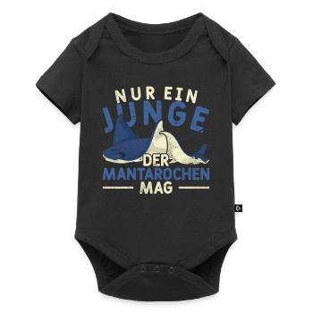 Nur ein Junge der Mantarochen mag Mantarochen - Baby Premium Kurzarmbody - Schwarz - Vorne
