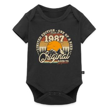 Vintage Birthday Gift 1987 36/37 years - Baby Premium short-sleeve bodysuit - black - Front