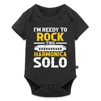 Harmonikaspieler für Munharmonika Spieler - Baby Premium Kurzarmbody - Schwarz - Vorne