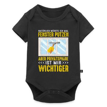 Fenster putzen Privatsphäre lustig - Baby Premium Kurzarmbody - Schwarz - Vorne