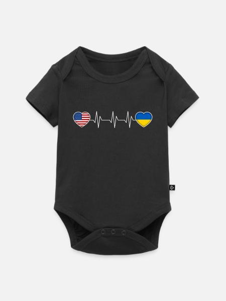 Ukraine - Baby Premium Kurzarmbody - Schwarz