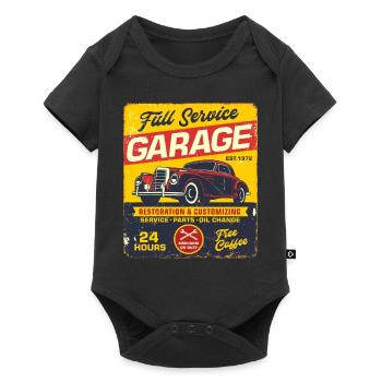 Car garage retro - Baby Premium short-sleeve bodysuit - black - Front