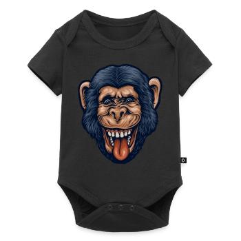 Chimp head - Baby Premium short-sleeve bodysuit - black - Front