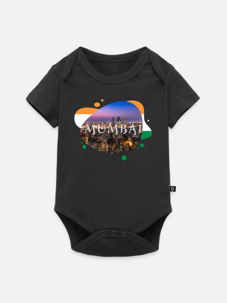 Mumbai Indien Souvenir - Baby Premium Kurzarmbody - Schwarz