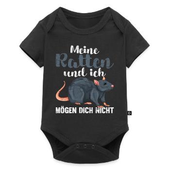Meine Ratten und ich mögen dich nicht Tier Ratte - Baby Premium Kurzarmbody - Schwarz - Vorne