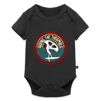 Riding the Thermals Hydrofoil Wingfoil Wingfoiling - Baby Premium short-sleeve bodysuit - black - Front