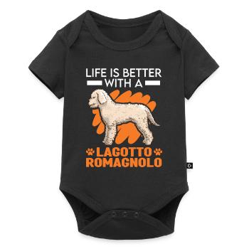 Life is better with Lagotto Romagnolo - Baby Premium short-sleeve bodysuit - black - Front
