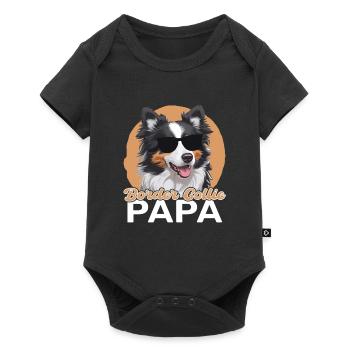 Border Collie Papa - Body à manches courtes Premium Bébé - noir - Devant