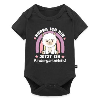 Hourra, je suis maintenant un alpaga enfant de maternelle - Body à manches courtes Premium Bébé - noir - Devant
