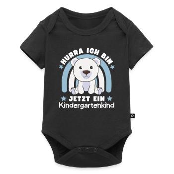 Hourra, je suis maintenant un enfant de maternelle Polar Bear - Body à manches courtes Premium Bébé - noir - Devant