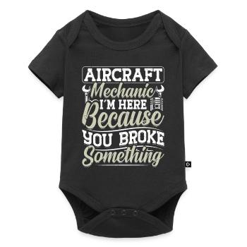 Love Avion aviation - Body à manches courtes Premium Bébé - noir - Devant