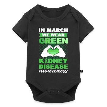 En mars, nous portons du vert pour les maladies rénales - Body à manches courtes Premium Bébé - noir - Devant
