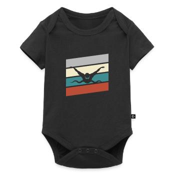 Natation Rétro - Body à manches courtes Premium Bébé - noir - Devant