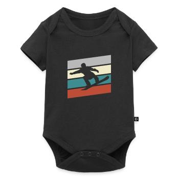 Snowboard Rétro - Body à manches courtes Premium Bébé - noir - Devant